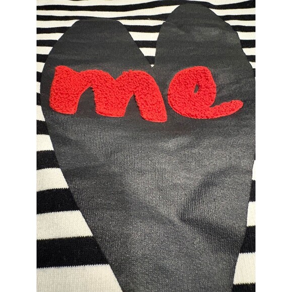 Halogen "Love Me" or "Heart Me" striped pullover sweatshirt Valentine’s Be Mine - Picture 3 of 5